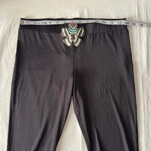New SIEDRES Tali Logo Detail Cropped Jersey Leggings in Black Women's Size M - Picture 8 of 8